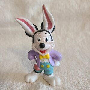 Vintage Disney Mickey‎ Mouse Easter Bunny Figurine Collectible Decoration